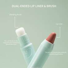 Pensil Lip Liner Dua Sisi CZEL dengan Kuas Blending Terintegrasi, Pensil Kontur Bibir Matte Tahan Lama Anti Luntur, Warna Nude untuk Pemula - 02 - View 5