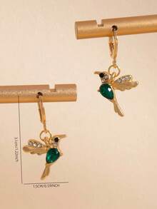 1 Pair Niche Versatile Elegant Stone Peak Bird Earrings, Exquisite Flying Bird Ear Clips, Jewelry - Gold - View 6