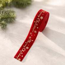 Cintas de terciopelo de Navidad, cintas de decoración suave para embalaje de regalos, arcos hechos a mano, árboles de Navidad y decoraciones de pastel - Rojo - Ver 3