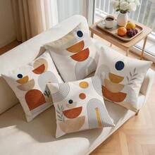 4pcs Bohemian Abstract Geometric Throw Pillow Covers, Minimalist Leaf & Cactus Print Pattern, Single-Sided Printed Pillow/Cushion Covers, Multi-Scene Decorative Pillow Covers Suitable For Living Room, Sofa, Bedroom, Pillow Inserts Not Included - Multicolor - View 8