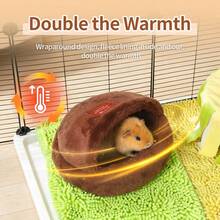 ITANDME Round Guinea Pig Bed, Semi-Enclosed Design, High Side Walls, Non-Slip Base, Winter Guinea Pig Bed, Suitable For Guinea Pigs, Degus, Ferrets And Other Small Pets - View 6