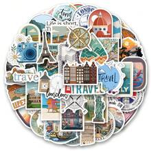 60PCS Travel Stickers Aesthetics Stickers For Scrapbooking, Diary, Laptop, Bumper, Skateboard, Water Bottle, Computer, Hard Hat, Car Stickers And Decals - B - View 11