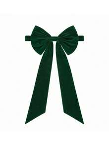 1pc Velvet Chair Back Bow Decoration, Elastic Stretchable Pre-Tied Large Bow Chair Strap With Long Ribbon Tail, Elegant Christmas Dining Chair Decor, Suitable For Christmas, Wedding, Banquet, Holiday Dinner Party, Home Kitchen & Restaurant Decoration - Multicolor - View 8
