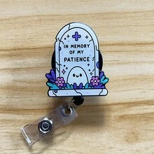 Retractable D Card Holder Reel With Cute Cartoon Design, Nurse Hospital Badge Holder Office Lanyard 1pc - X1080 - View 1