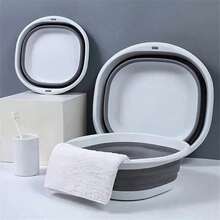 Portable Foldable Wash Basin, Vegetable Basin, Foot Basin. Easy To Clean, Lightweight And Expandable. - Grey - View 3