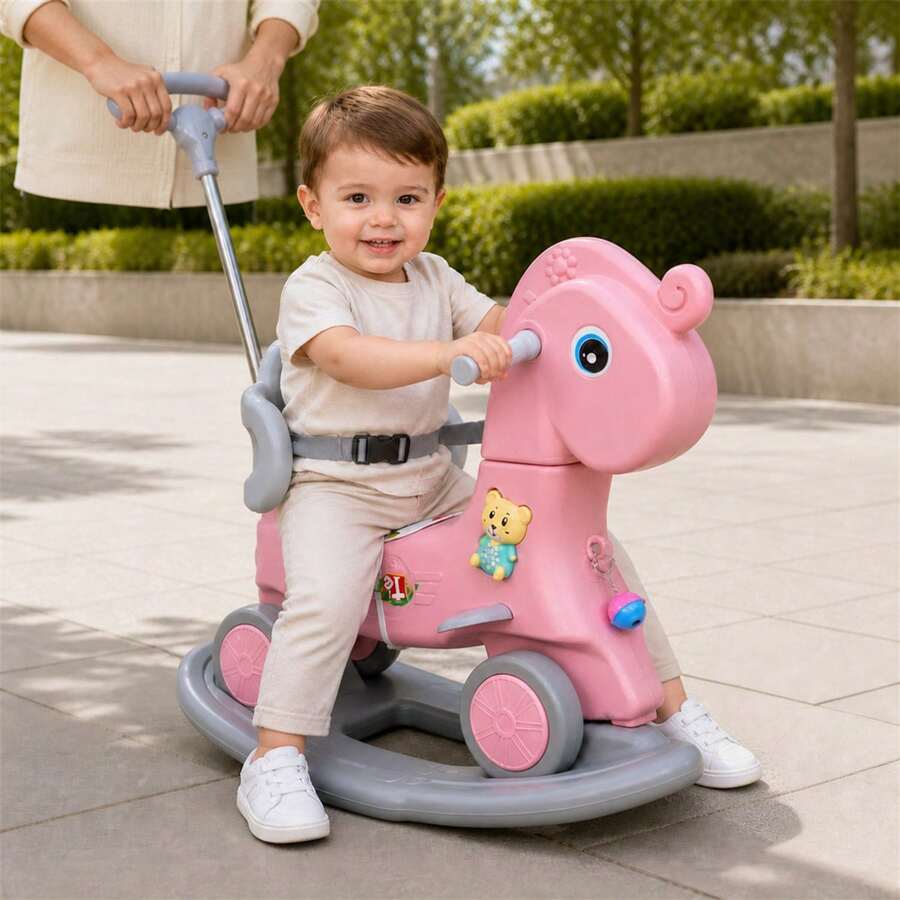 THE BABY SHOP Correpasillos Mecedor 3 en 1 con Luces Sonido Barra Guía Niños 1 a 6 Años - Azul - Ver 1