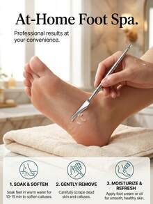 2pcs [Foot Repair Knife+Storage Box] Professional Stainless Steel Pedicure Knife And Dual-Ended Callus Remover - Precision Foot Care Tool For Dead Skin And Cuticle Maintenance - A - View 4