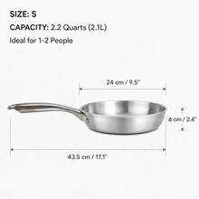 1pc Stainless Steel Non-Stick Frying Pan, No Coating Cookware Suitable For Steak, Compatible With Gas Stove And Induction Cooktop, Cast Iron Frying Pan And Wok Cookware Set, Pots And Pans - View 7