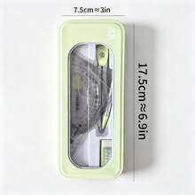 7pcs Student Geometry Drawing Set, Anti-Myopia Scale Compass, Ruler, Triangle Ruler, Protractor, Eraser, Pencil Lead, Portable Metal Storage Box, Exam And Homework Measurement Tools - Multicolor - View 11