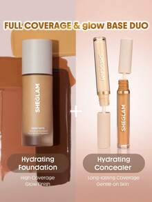 SHEGLAM [2Pcs] Skinfinite Hydrating Foundation & Like Magic Hydrating Concealer Bundle Set - Nude - View 2