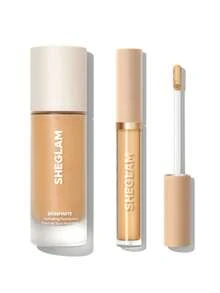 SHEGLAM [2 st] Skinfinite återfuktande foundation och Like Magic återfuktande concealer, set - Acorn - Visa 10