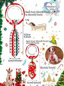 PETSIN 5/12/30pcs Christmas Pet Bow Ties & Neckties, Plaid Bows With Santa, Tree, Snowman, Gingerbread Man & Reindeer, Adjustable Elastic Collar, For Small-Medium Dogs & Cats, Photo Props, Holiday Gifts - Multicolor - View 5