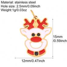 Stainless Steel Christmas Themed Oil Drop Pendant, Santa Claus, Christmas Tree, Gingerbread Man Pendant, DIY Handmade Jewelry Making Accessories, Christmas Gift - Gold - View 16