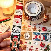 120Pcs Christmas Theme Stickers, Cartoon Style PVC Decorative Decals, Holiday Thank You Labels For Diary, Scrapbook, Gift Sealing, Xmas Party & Daily Stationery - Multicolor - View 4