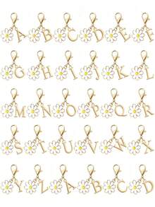 Daisy Initial Letter Keychain, A-Z Alphabet Charm Key Ring, Personalized Gift For Backpack & Car Keys - Multicolor - View 6