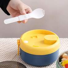 1pc Leak-Proof Lunch Box With Handle, Insulated Food Container, Suitable For Bento Box, Leak-Proof Insulated Soup Cup, Lunch Box - Camping, Picnic, Outdoor, Office, Travel, School, Modern Lunch Box, Suitable For Office Workers - Multicolor - View 7