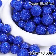 16/20mm 5顆裝彩色糖果圓形壓克力珠 DIY珠寶項鍊手鍊吊墜材料配件散珠 - 砂糖圓珠 - 查看 40