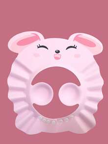 1pc Shower Hat Bunny Shaped Pink Adjustable Elastic Baby Shower Cap, Waterproof Shampoo Bath Protection Cover(Soft EVA Foam, Non-Plastic) - Multicolor - View 7