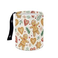 1pc Festive Christmas Pattern Folding Car Trash Can, Modern Style Polyester Flat Print, 18.5*15cm, Hanging Storage Bucket Organizer For Vehicle Interior, Portable Waste Container, Practical Holiday Gift For Mom Women Female Friends - Multicolor - View 14