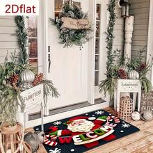 1 PC Santa Claus Decorative Welcome Mat | Suitable For: Various Rugs, Interior Decor, Floor Mats, Bedroom Rugs, Kitchen Mats, Home Decor, Entryway Mats, And Bathroom Mats. An Ideal Christmas Gift; Perfect For Christmas And Winter Decor. - A - View 7