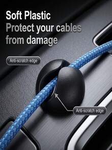 10PCS Car Dashboard Wire Organizer Clips | Plastic Cable Manager, Suitable For Earphones And Charging Cables, Universal Car Interior Decoration, Desktop Cable Management Data Cable Fixed Holder Storage Clip Earphone Charging Cable Bedside Office Desk Car Wire Clip Cable Organizer - A - View 8