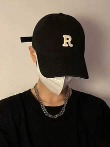 MESHUOKAI Classic Minimalist Letter R Embroidered Dad Hat, Premium Washed Soft Curved Brim Baseball Cap, Versatile Solid Color Unisex Streetwear Hat For Autumn And Winter - Multicolor - View 2