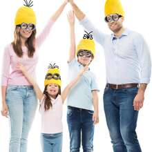 9pcs Role Play Accessory Set, Yellow Knitted Beanie, Vintage Goggles, Black Gloves, Suitable For Cosplay, 2026 Halloween Costume - Yellow Series - View 7
