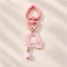 1pc/3pcs Unisex Cute Colorful Hollow Line Puppy Pendant 3D Star Charm Colorful Alloy Heart Keychain Accessory Cute Cartoon Bag Charm Wallet Accessory - Multicolor - View 4