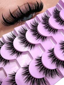 20mm Russian Strip Lashes, Wet Look, Grafted Look, Spiky Lash Extensions Manga Lashes, Natural Soft Fluffy Mink Lashes 3D False Eyelashes Russian Volume Las - Black - View 2