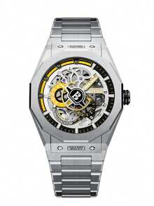 1pc Men's Mechanical Watch, Luxury Sports Style, Hollow Metal Dial With Steel Band, Suitable For Daily Commute And Gatherings, Boyfriend Birthday Holiday Gift 7601 - BG7601 - View 16