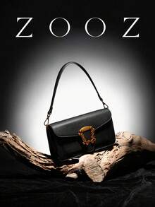 POHO ZOOZ品牌客製化信封式方型單肩包 - 黑色 - 黑色 - 查看 1