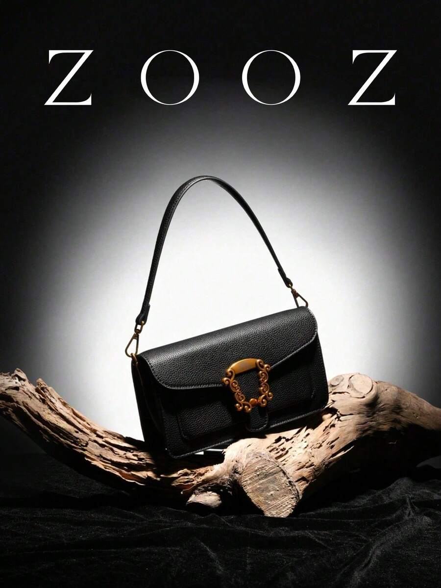 POHO ZOOZ品牌客製化信封式方型單肩包 - 黑色 - 黑色 - 查看 1