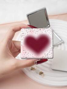 1PC Y2K Series Portable Vanity Mirror, Foldable Lightweight Ultra-Thin Convenient Hand Mirror, PU Leather, Suitable For All Occasions And All People, Square Mirror, Pocket Mirror, Cartoon Heart Star Butterfly Pattern Design, Exquisite And Delicate, Easy To Carry, Handheld Makeup Mirror, 180° Flip Cover, Multi-Functional Mini Mirror, Compact Mirror, Mirrors, Daily, Holiday, Birthday, Valentine's Day - Multicolor - View 6
