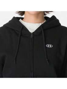 Under Armour Women's UA Rival Fleece FZ Knit Hooded Zip-Up Casual Jacket 6016556-008 - Black - View 4
