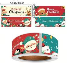 120Pcs Christmas Theme Stickers, Cartoon Style PVC Decorative Decals, Holiday Thank You Labels For Diary, Scrapbook, Gift Sealing, Xmas Party & Daily Stationery - Multicolor - View 12
