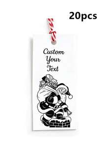Custom Christmas Gift Tags, Personalized Holiday Present Labels, Customized Text Santa Gift Tags, Customizable Name Hang Tags, Vintage Christmas Party Decor, Festive Gift Wrapping Accessories, Merry Christmas, Holiday Gift, Celebration Decoration - Multicolor - View 30