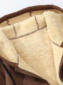 Vancamel Pulse Men's Autumn/Winter Outdoor Commute Hooded Thermal Lined Jacket, Versatile Solid Color Warm Sports Coat - Coffee Brown - View 5