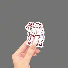 Sorry, I'm All Booked - Bookish Cat Sticker For E-Reader - Star Film - View 2