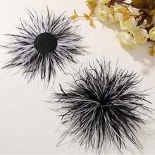 1pc Handmade Firework Feather Flower Brooch, Colorful Accessory For Women's Hats, Clothing, Wedding, Party - Feather Flower - View 10