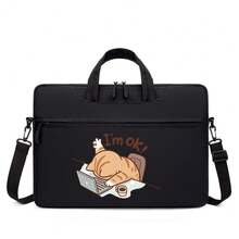 Cute Cat Print Laptop Bag With OK Lettering, Fashionable Laptop Bag With Shoulder And Hand Carry Dual Use, Multiple Colors Available, Suitable For Campus, Office, Commuting, Unisex, All Season, Can Be Carried By Hand Or On Shoulder - Laptop Bag - View 6