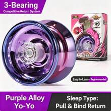 1pc-High Grade Alloy Yo-Yo Responsive Sleep Yoyo, 3-Bearing Competitive Yoyo Ball, Auto Pull Return UU YoYo For Beginner String Stunt Performance - Multicolor - View 13