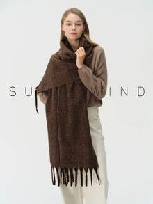 1pc Women's Solid Color Polyester Soft Skin-Friendly Warm Scarf For Daily Use - Camel - View 2