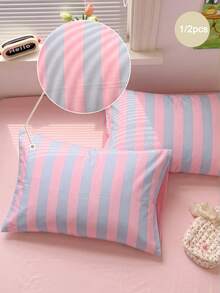 1/2 buah Sarung Bantal Motif Garis Warna-warni - Terbuat dari Kain Poliester Lembut, Cocok untuk Sarung Bantal di Sofa Kamar Tidur - Penutup Bantal Dekoratif, Dapat Digunakan Sepanjang Tahun - MultiWarna - View 2