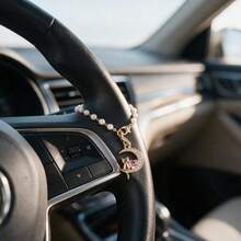 1pc Cute Moon Cat Pendant Car Steering Wheel Hanging Decoration, Car Interior Decor Accessory - A - View 6