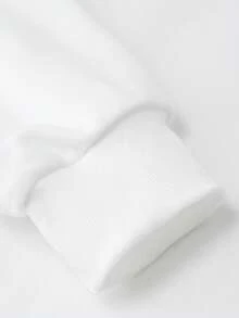 سويت شيرت بناتي بياقة دائرية وطبعة فراولة منعشة، بلوزة كاجوال ناعمة بأكمام طويلة للأطفال - أبيض - مشاهدة 6