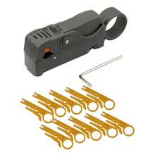 1/11pcs-Coaxial Cable Stripper Automatic Wire Stripper Rotary Stripping Knife Network Cable Pliers High Impact Resistant Material Multi-Function Cable Stripping Tool Network Wiring Dedicated, Weak Current Engineering Professional Tool. Manual Tool. Rotary One Turn Three Layers Full Stripping, No Damage To Wire Core Super Labor-Saving, High Impact Resistant Material Can Be Used Freely On Construction Site~Rotary Operation, Labor-Saving And Efficient, No Damage To Wire Core, No Signal Loss. Convenient And Practical, Sturdy And Durable, Beautiful And Practical. - Multicolor - View 13