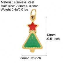 Stainless Steel Christmas Themed Oil Drop Pendant, Santa Claus, Christmas Tree, Gingerbread Man Pendant, DIY Handmade Jewelry Making Accessories, Christmas Gift - Gold - View 23