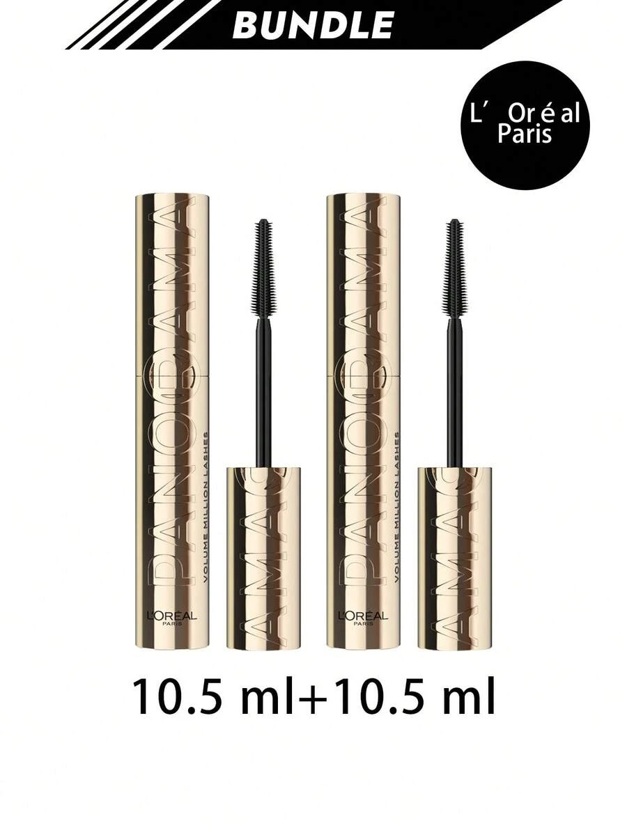 L'Oréal Paris [حزمة] ماسكارا بانوراما فوليوم مليون رموش سوداء 10.5 مل * 2 - الأسود - مشاهدة 1