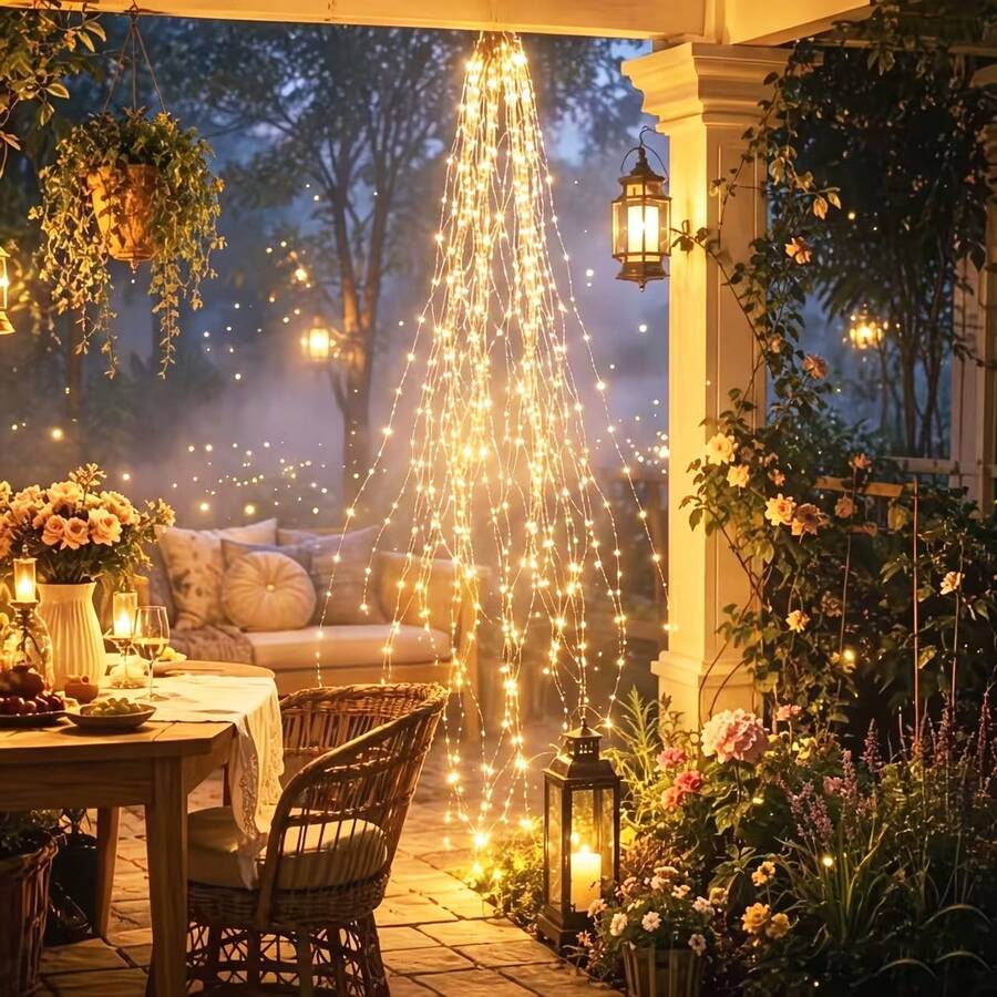 Solar Outdoor String Lights - Classic Warm White/Cool White/Colorful LED Flashing Decorative Lights, 1m/2m/3m, Suitable For Christmas, Weddings, Engagements, Graduation Ceremonies And Summer Celebrations, Solar Outdoor Decorations
