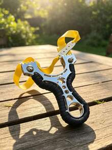 Stainless Steel Slingshot, Suitable For Outdoor Hunting And Target Practice, Heavy Duty Hunting Slingshot With Rubber Band, Rubber Band Color Random, Pouch Color, Shape And Size Random - A - View 9